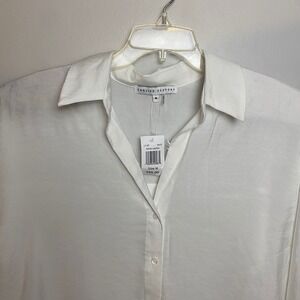 ENGLISH FACTORY Oversize Long Shirt Dress White Button Down Belted Midi M